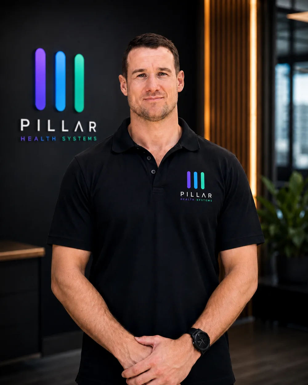 Ben Castledine, Co-Founder and Head of Growth at Pillar, photographed in a working business environment.