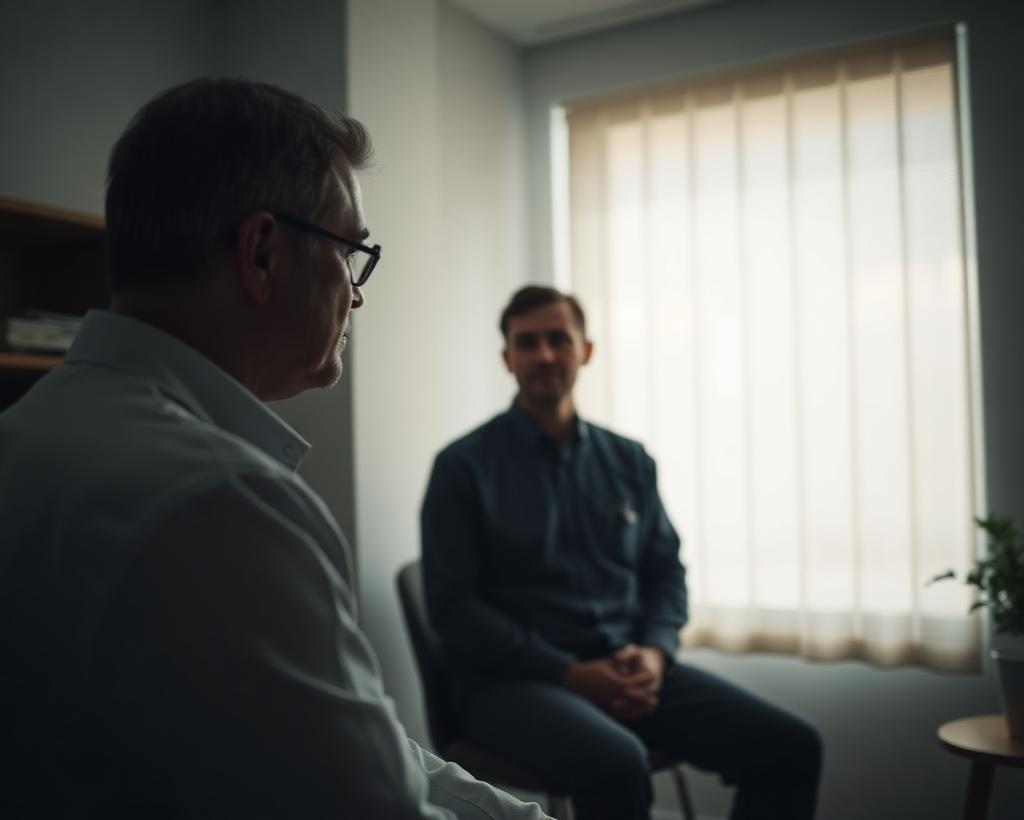 Osteopath listening to a patient describe their symptoms